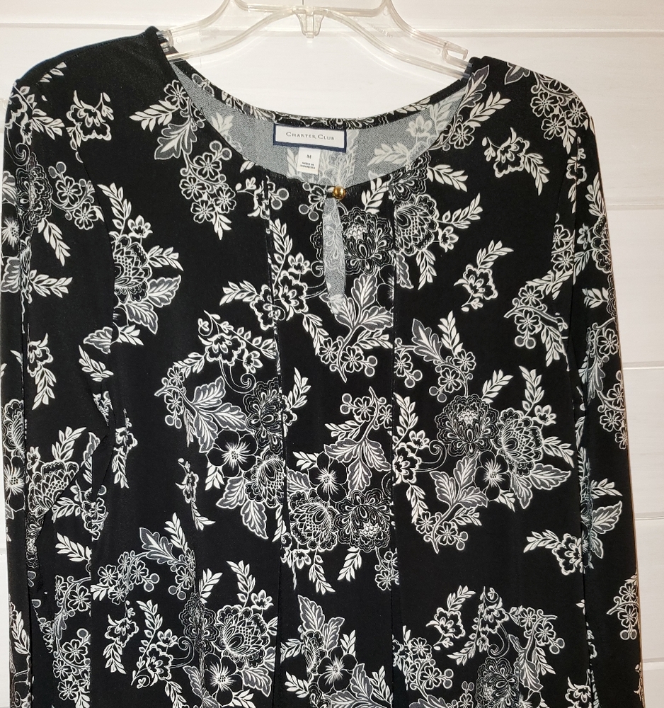 Charter Club Black & White tunic maternity shirt